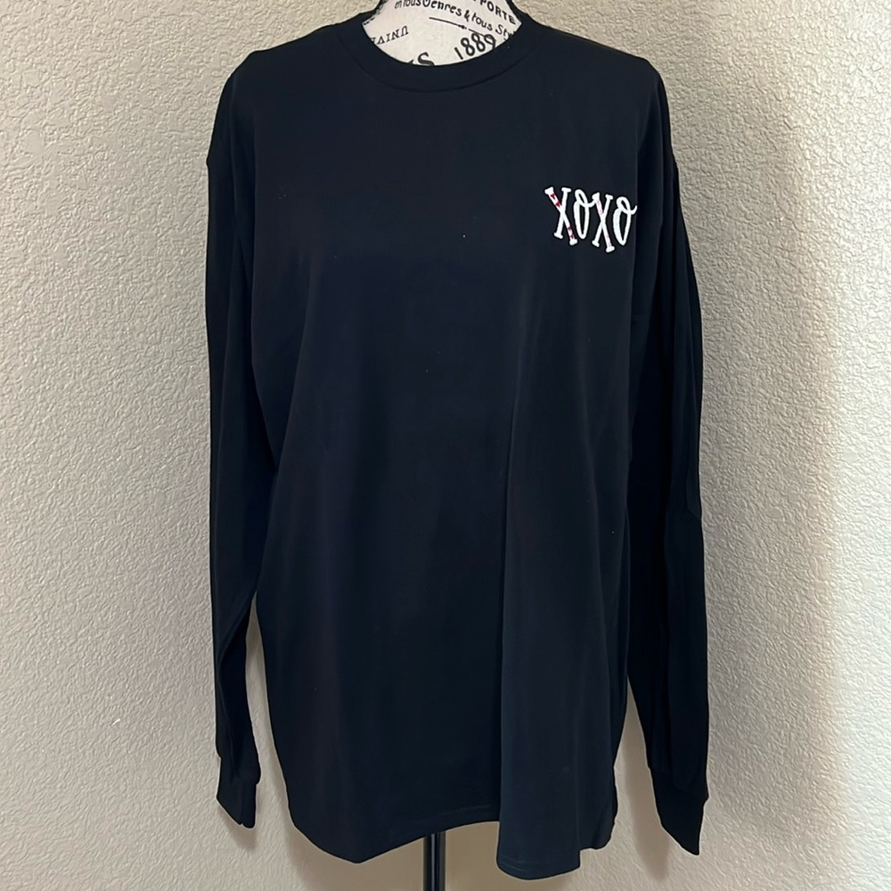 XOXO Custom-Made Black Long Sleeve Cotton Tee Shirt
